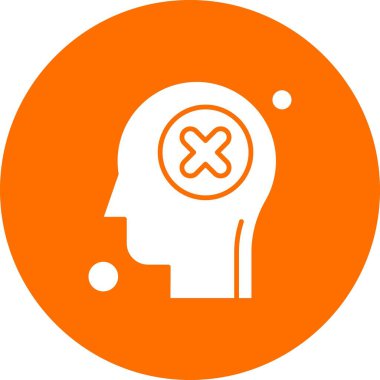  İnsan kafası illüstrasyonunda vektör çapraz simgesi