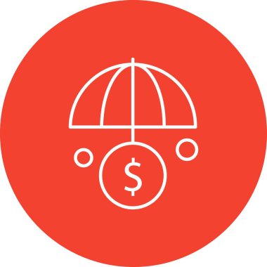 ana hatlı şemsiye simgesi vektör illüstrasyonu