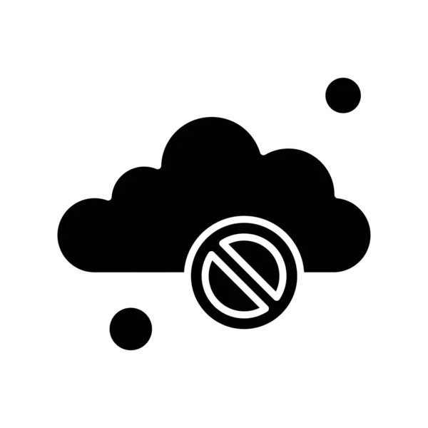Vector Block Cloud Icon Illustration — Stock Vector