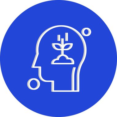  vektör insan başı ve bitki simgesi illüstrasyonu