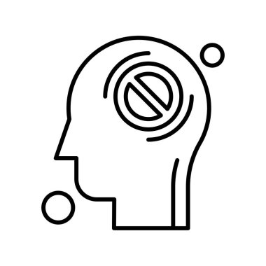 İnsan kafası illüstrasyonunda vektör yasaklı simge