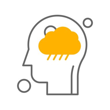  İnsan kafası illüstrasyonunda vektör bulut simgesi