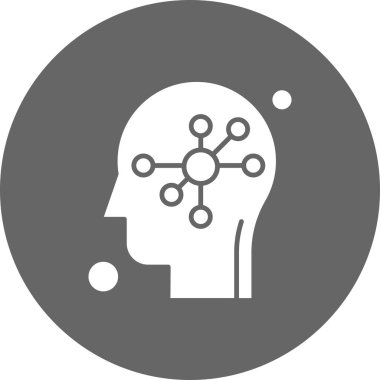 İnsan kafası illüstrasyonunda vektör bağlantısı simgesi