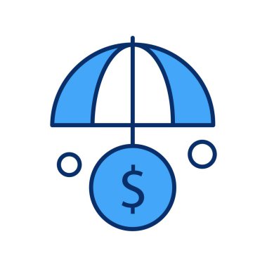 ana hatlı şemsiye simgesi vektör illüstrasyonu