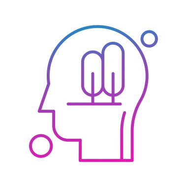 vektör insan başı ve ağaç simgesi illüstrasyonu