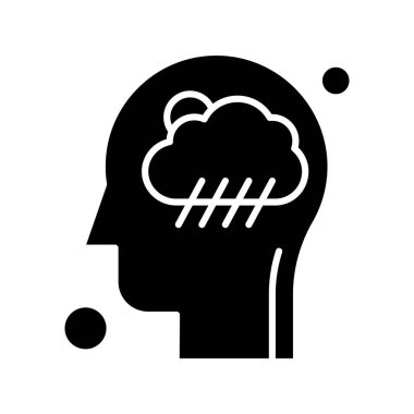  İnsan kafası illüstrasyonunda vektör bulut simgesi