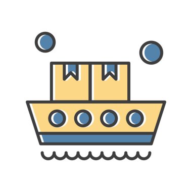 Gemi simgesi vektör illüstrasyonu