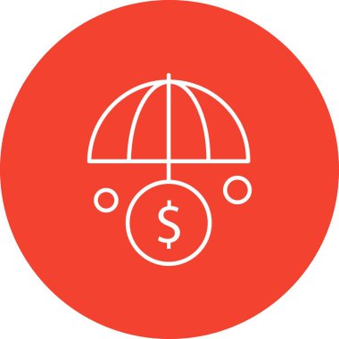 ana hatlı şemsiye simgesi vektör illüstrasyonu