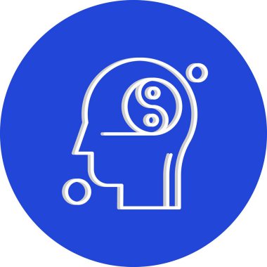   İnsan kafası illüstrasyonunda vektör topu simgesi