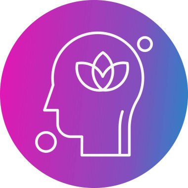 İnsan kafası illüstrasyonunda vektör çiçek simgesi