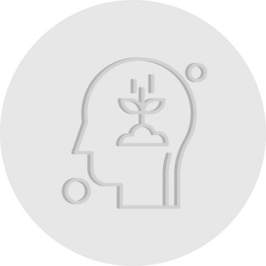  vektör insan başı ve bitki simgesi illüstrasyonu