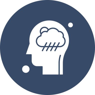  İnsan kafası illüstrasyonunda vektör bulut simgesi