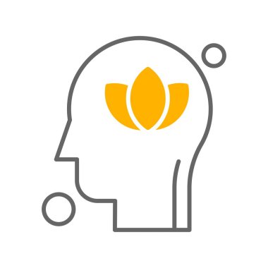 İnsan kafası illüstrasyonunda vektör çiçek simgesi