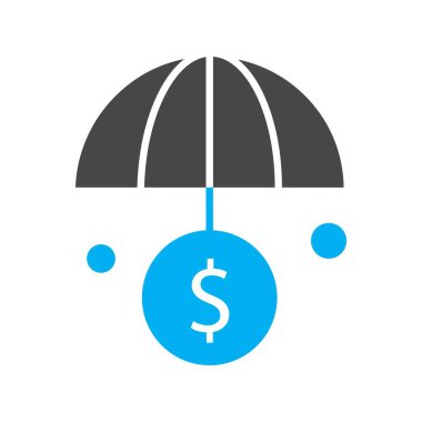 ana hatlı şemsiye simgesi vektör illüstrasyonu