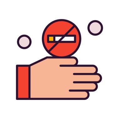 Sigara içilmeyen vektör Ico