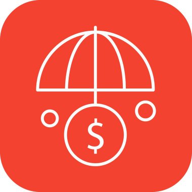 ana hatlı şemsiye simgesi vektör illüstrasyonu