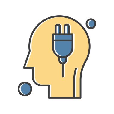  İnsan kafası illüstrasyonunda vektör dolgusu simgesi