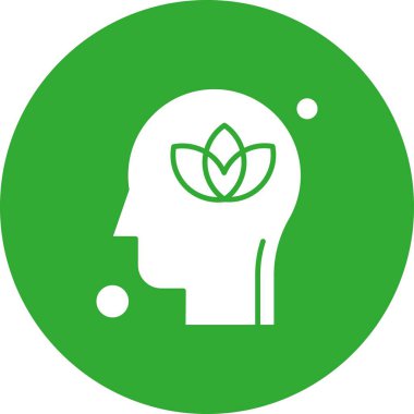 İnsan kafası illüstrasyonunda vektör çiçek simgesi