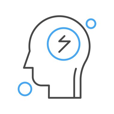 İnsan kafası illüstrasyonunda vektör el feneri simgesi