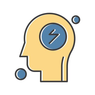 İnsan kafası illüstrasyonunda vektör el feneri simgesi