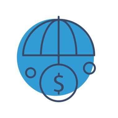 ana hatlı şemsiye simgesi vektör illüstrasyonu