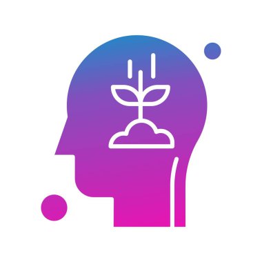  vektör insan başı ve bitki simgesi illüstrasyonu