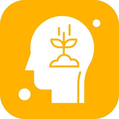  vektör insan başı ve bitki simgesi illüstrasyonu