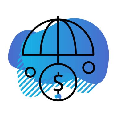 ana hatlı şemsiye simgesi vektör illüstrasyonu