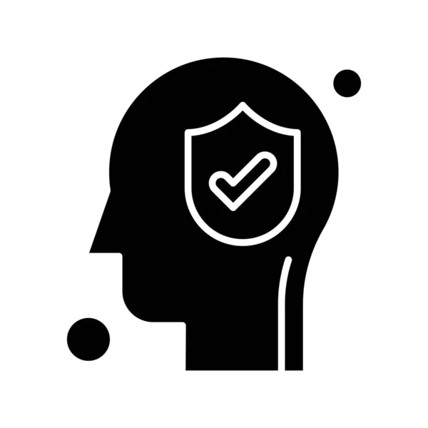 Vector Shield Icon Human Head Illustration — Stock Vector