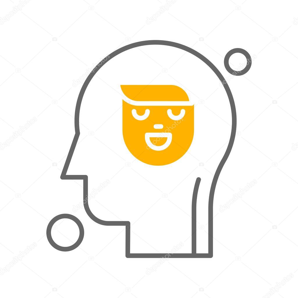 vector face icon in human head illustration