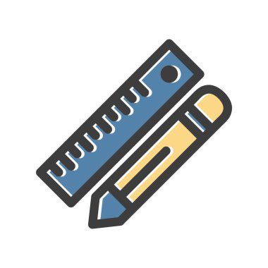  vektör kalem cetvel simgesi 