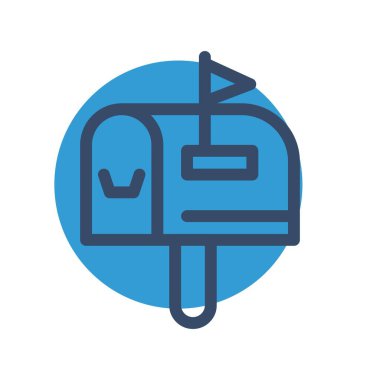 vektör posta kutusu düz biçim simgesi   