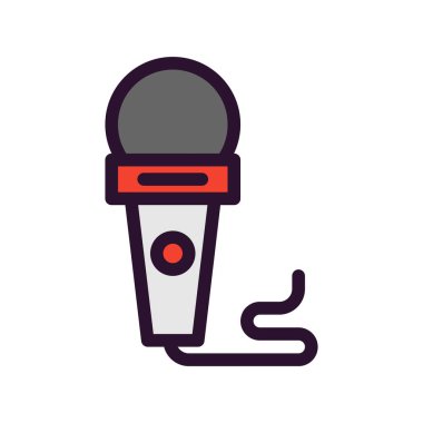 vektör mikrofon düz biçim simgesi