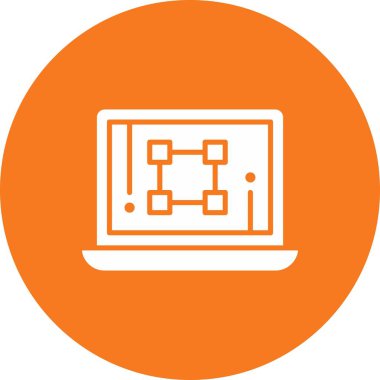  Dizüstü bilgisayar simgesinin vektör çizimi 