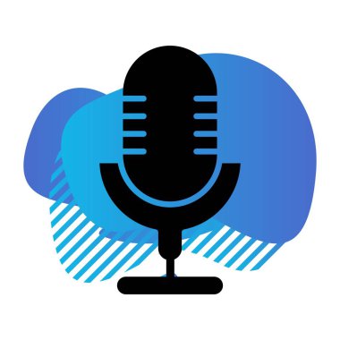 vektör mikrofon düz biçim simgesi