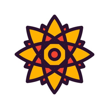  Çiçek simgesinin vektör illüstrasyonu