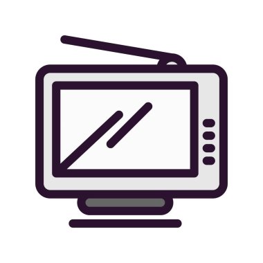 vektör tv düz biçim simgesi