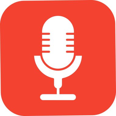 vektör mikrofon düz biçim simgesi