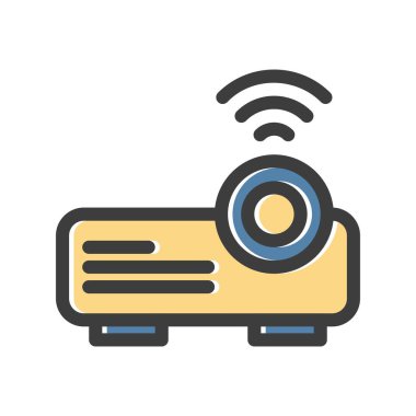 Projektör simgesinin vektör illüstrasyonu 