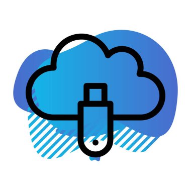 Vektör usb düz biçim simgesi