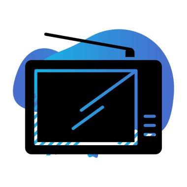 Televizyon simgesinin vektör illüstrasyonu 