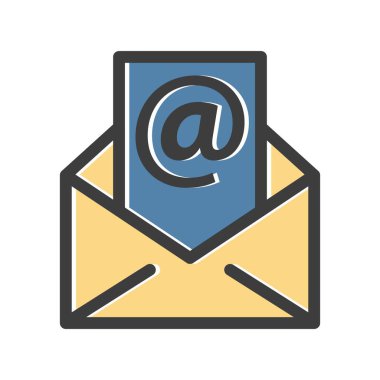 Vektör E- posta düz biçim simgesi