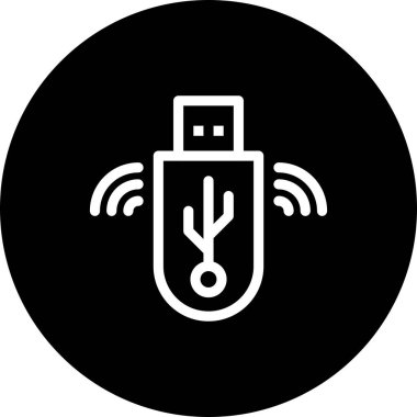 Vektör usb düz biçim simgesi