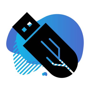 Vektör usb düz biçim simgesi