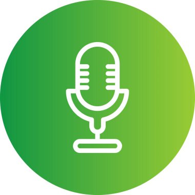 vektör mikrofon düz biçim simgesi