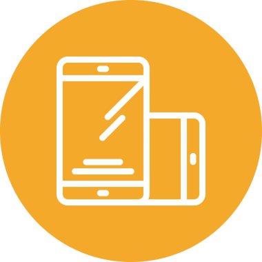 Vektör mobil düz biçim simgesi