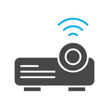 Projektör simgesinin vektör illüstrasyonu 