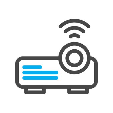 Projektör simgesinin vektör illüstrasyonu 