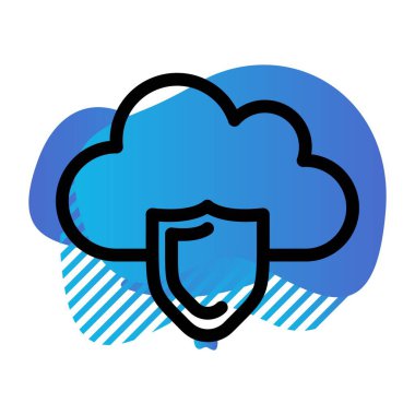 Bulut simgesinin vektör illüstrasyonu 