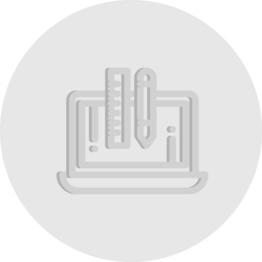  Dizüstü bilgisayar simgesinin vektör çizimi 